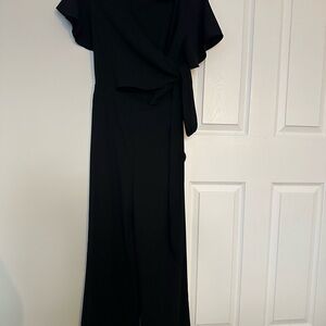 Leith Black Asymmetrical Wrap jumpsuit